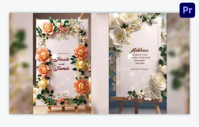 Luxurious 3D Floral Design Wedding Invitation Insta Story